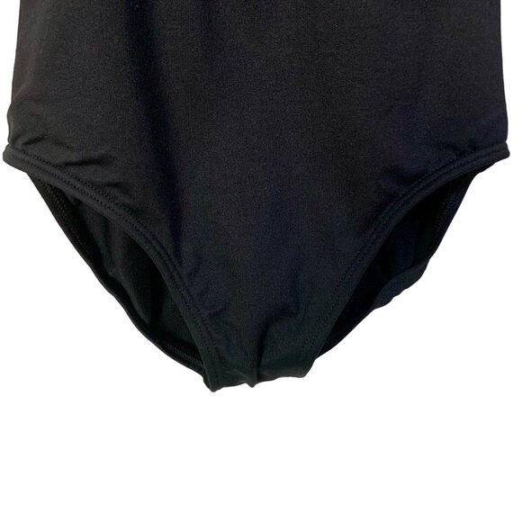 Cheer Fantastic Mock Turtleneck Midriff Zip Back Bodysuit 2XL Black Long Sleeve - Picture 6 of 10